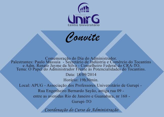 Convite Administracao UnirG